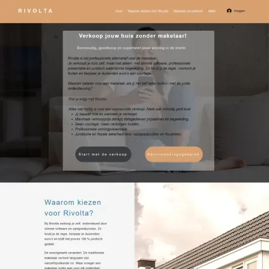 Screenshot der Website von rivolta-vastgoed.nl