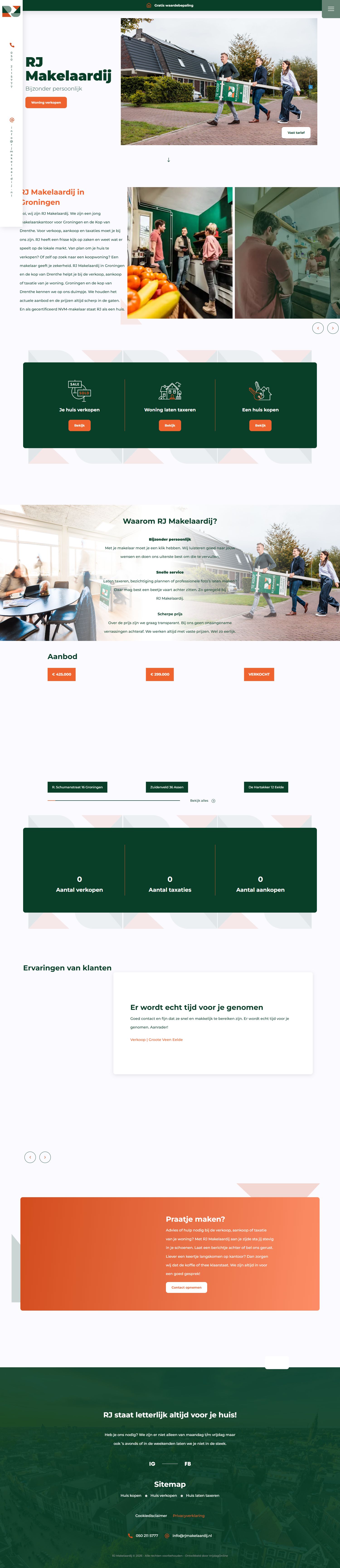 Screenshot der Website von www.rjmakelaardij.nl