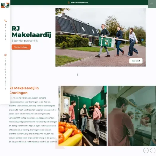 Screenshot der Website von www.rjmakelaardij.nl