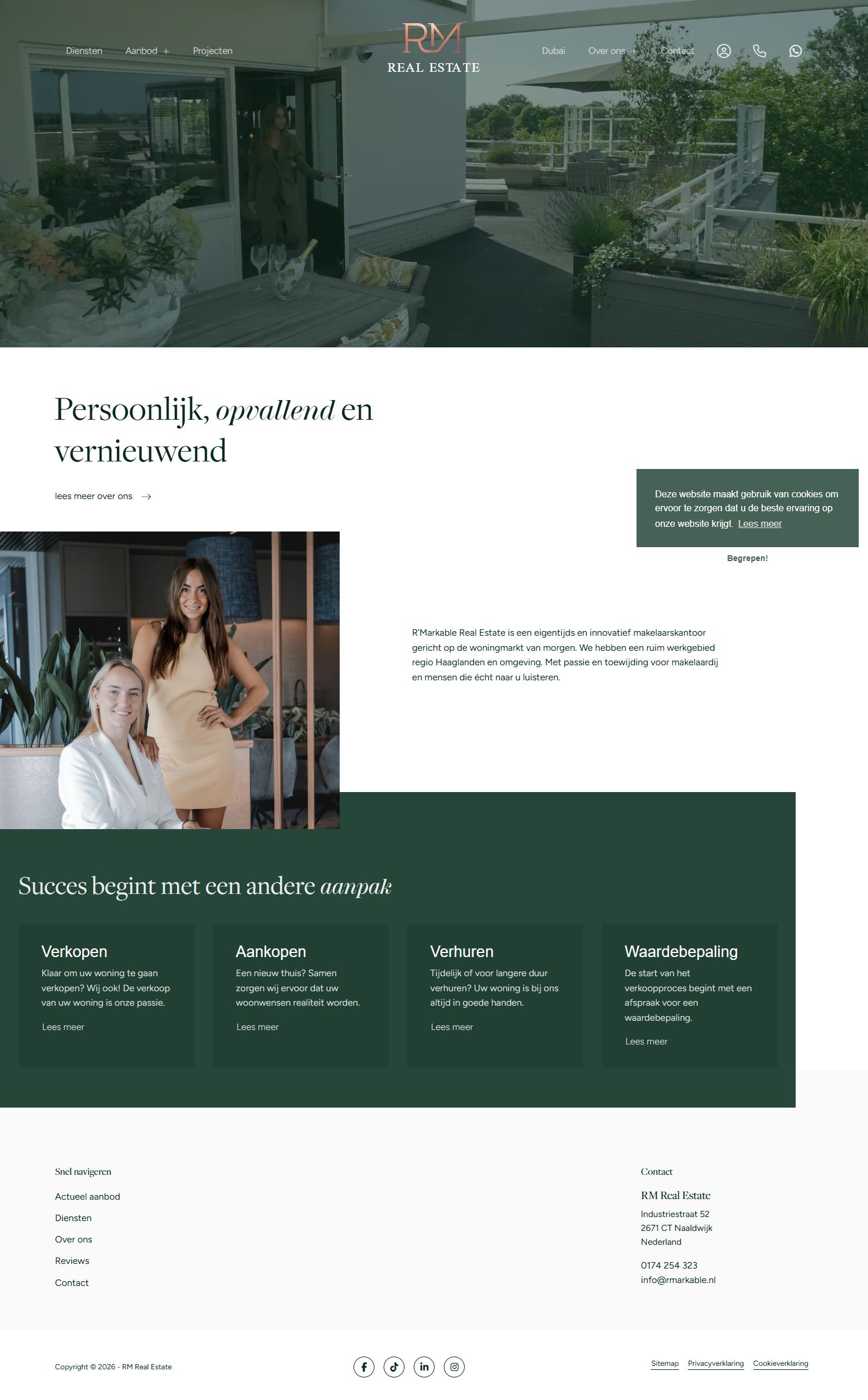 Screenshot of the website of www.rmarkable.nl