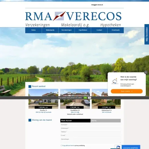 Screenshot van de website van www.rmaverecos.nl