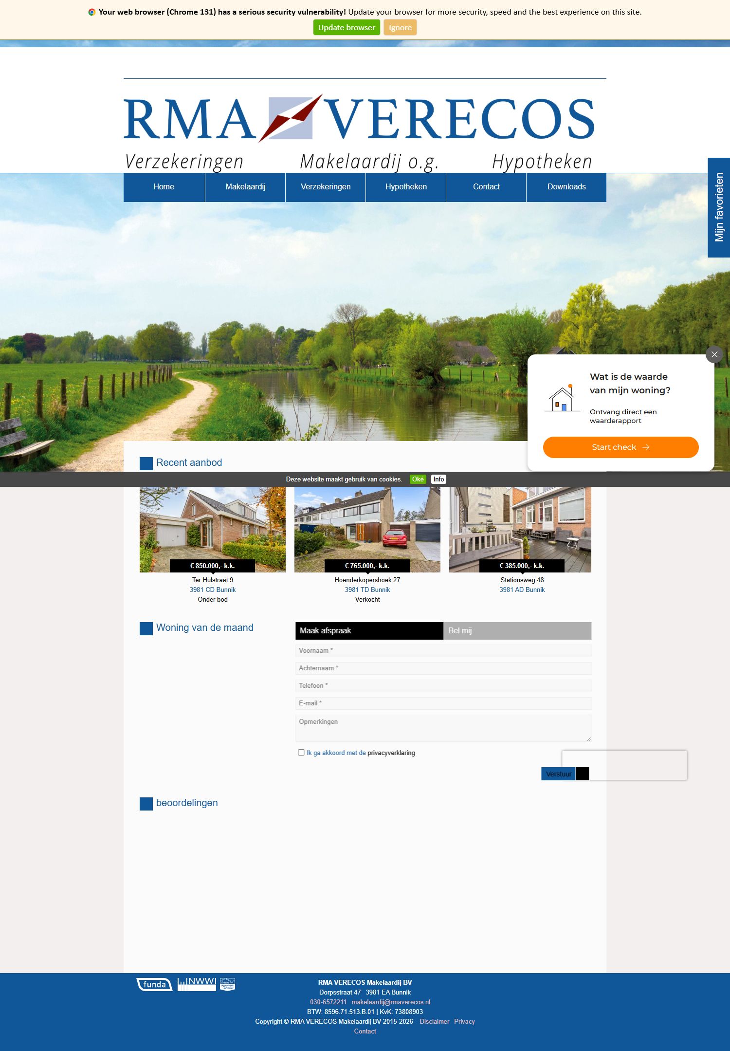 Screenshot der Website von www.rmaverecos.nl