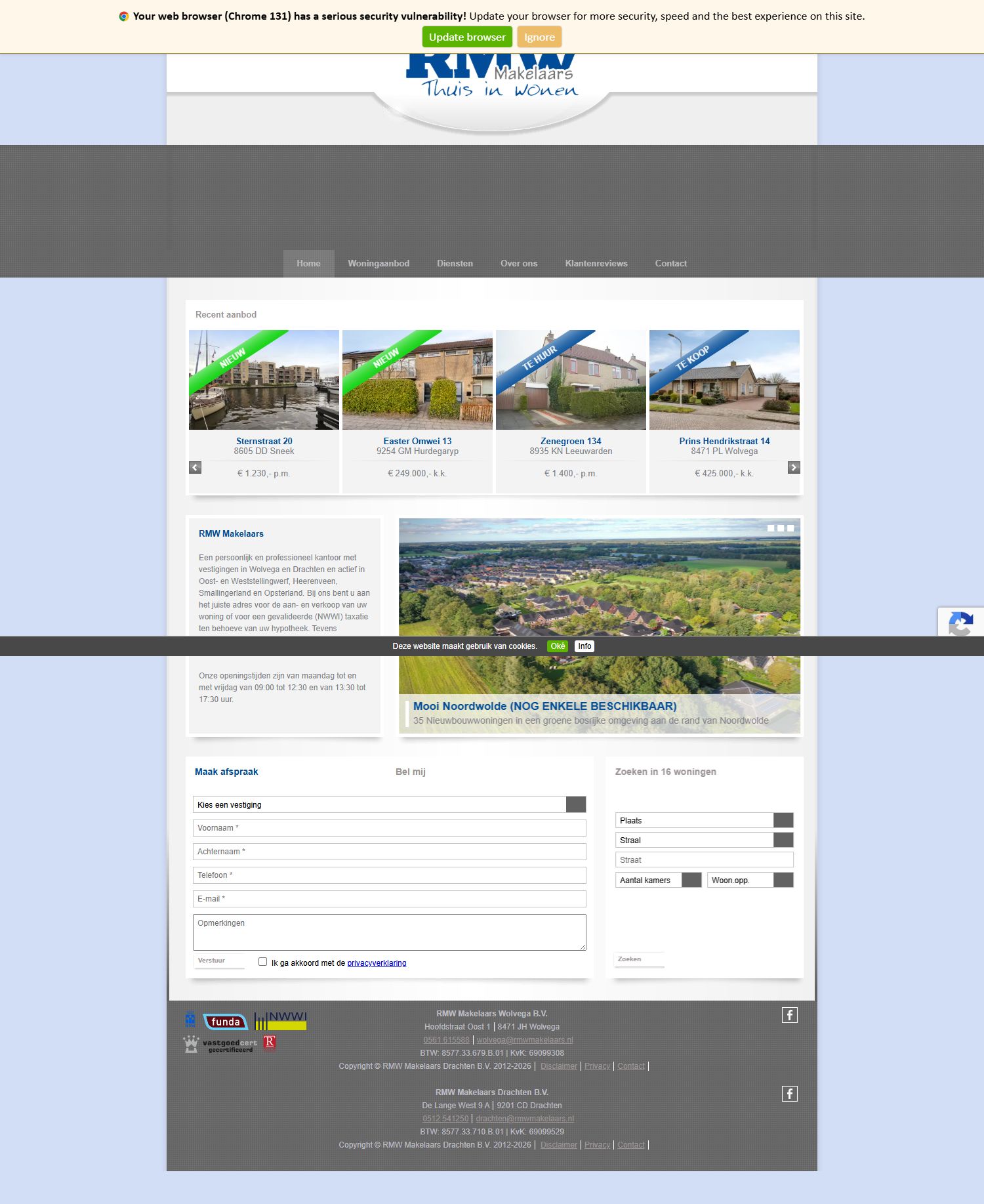 Capture d'écran du site web de www.rmwmakelaars.nl
