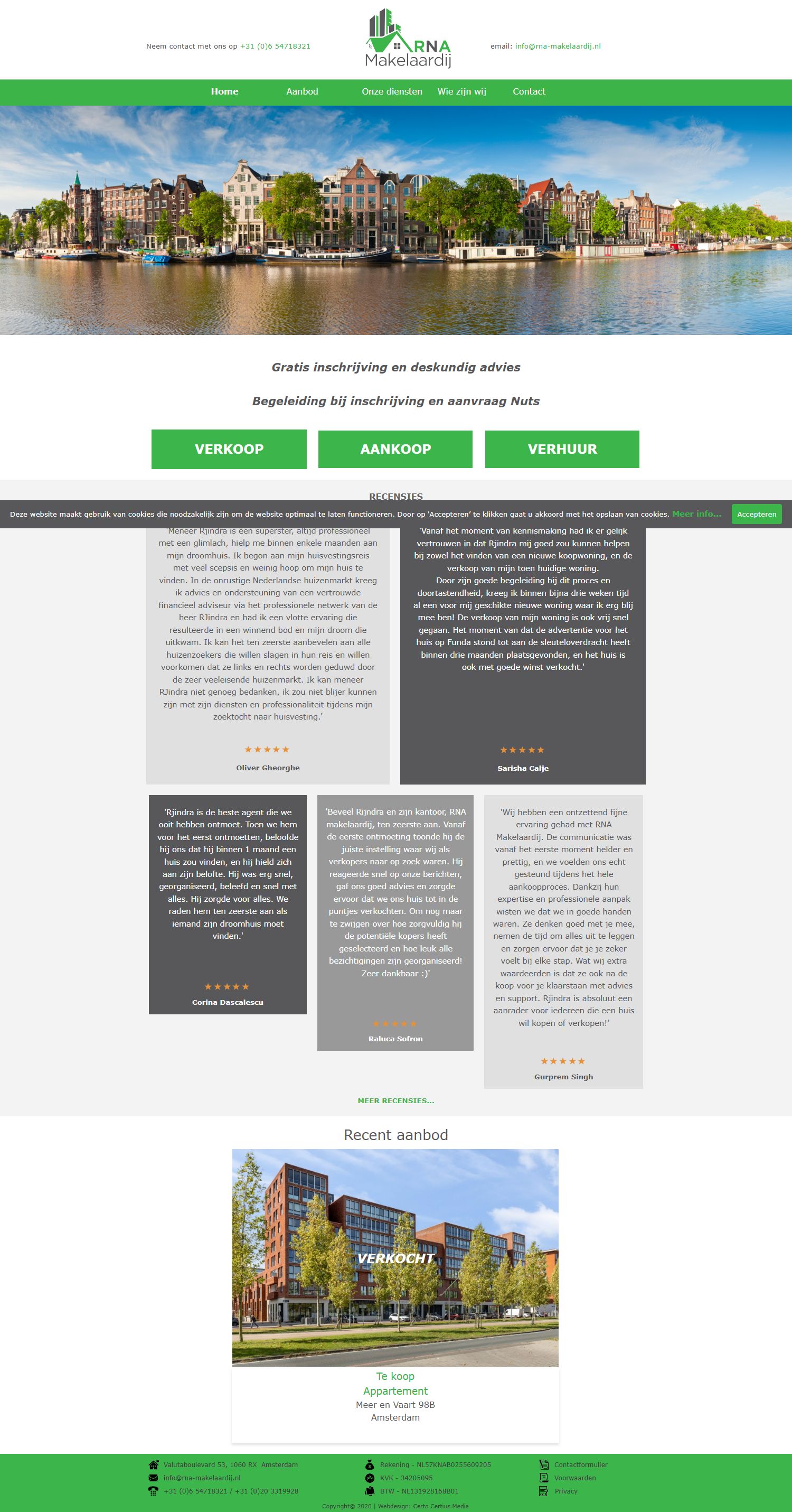 Team foto van RNA Makelaardij