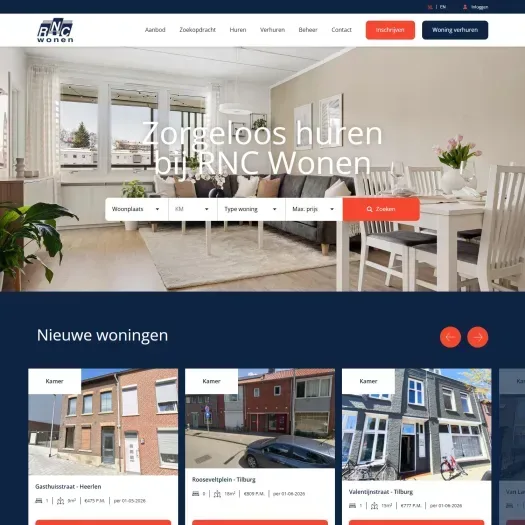 Screenshot van de website van www.rncwonen.nl