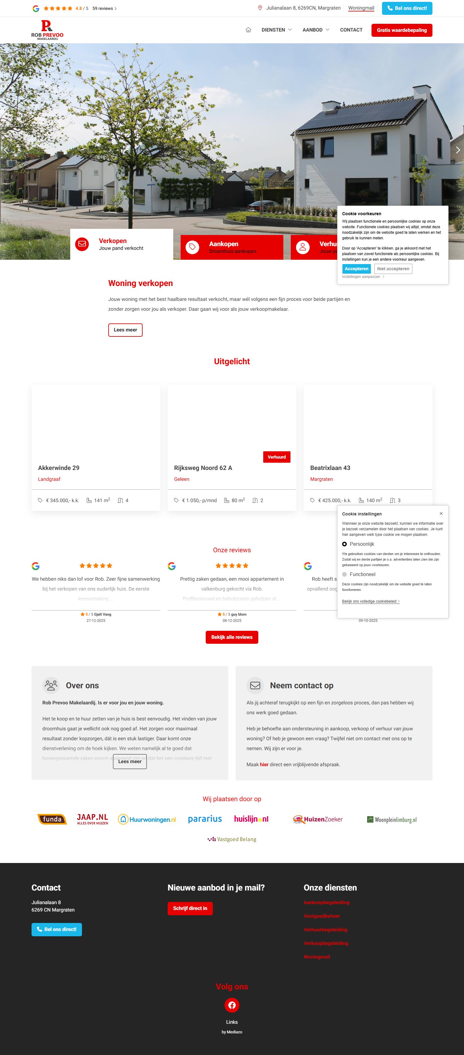 Screenshot der Website von www.robprevoo.nl