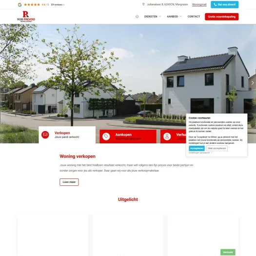 Screenshot of the website of www.robprevoo.nl