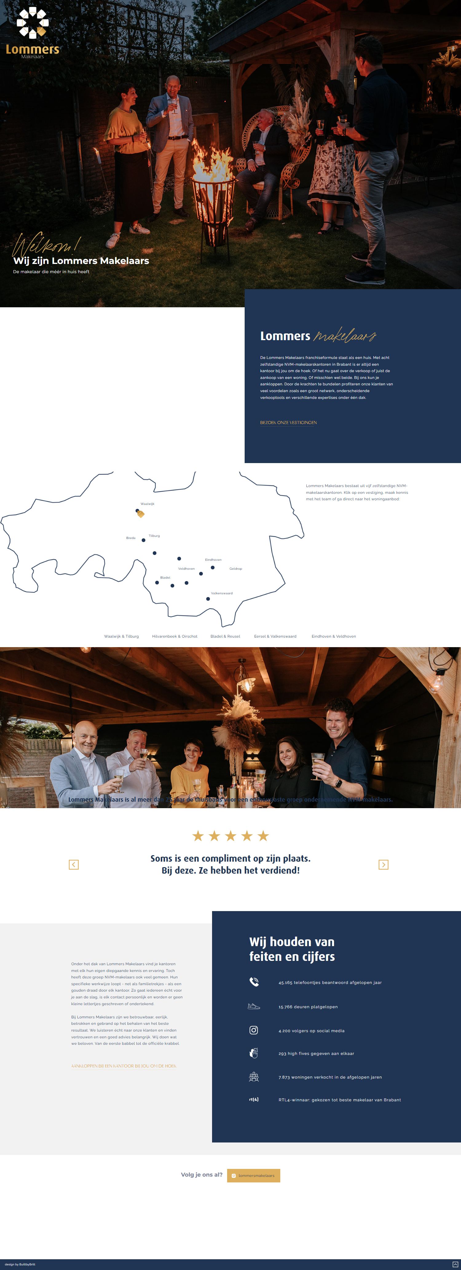 Screenshot der Website von www.lommersmakelaars.nl