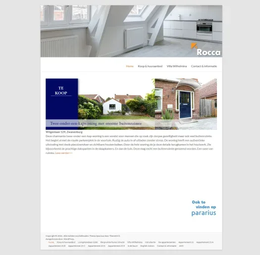 Screenshot van de website van www.roccabeheer.nl
