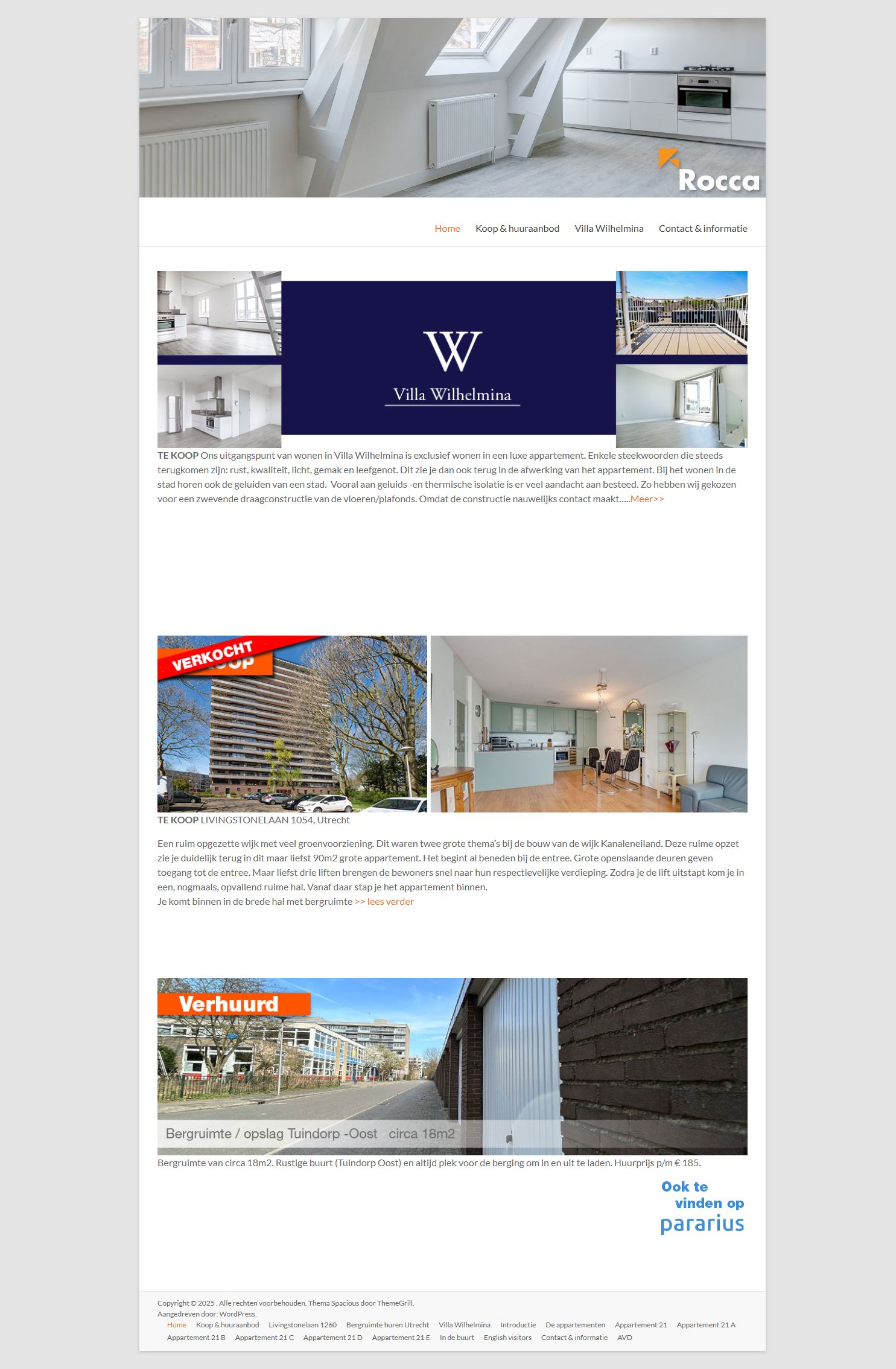 Screenshot van de website van www.roccabeheer.nl