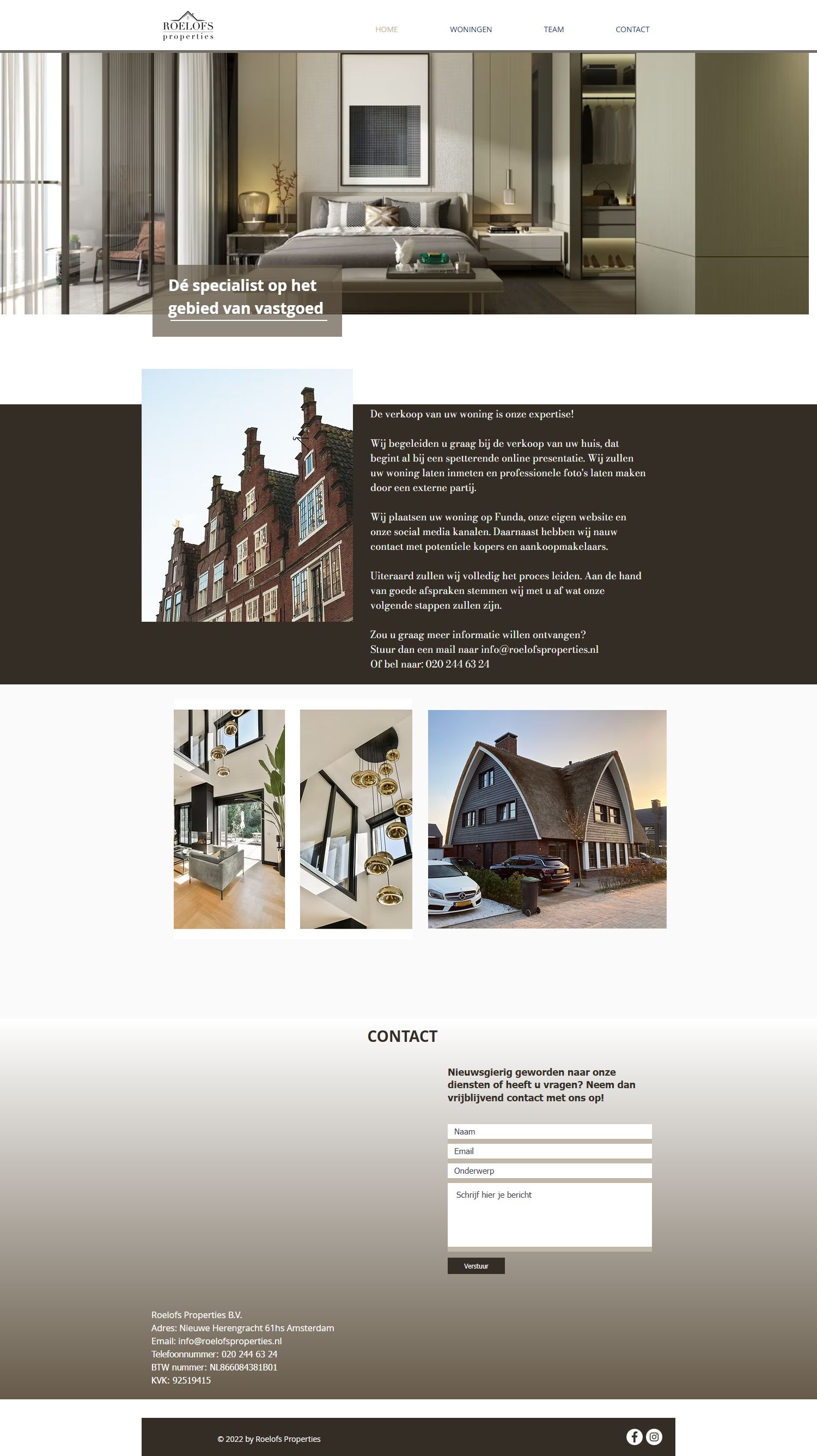 Screenshot der Website von www.roelofsproperties.nl