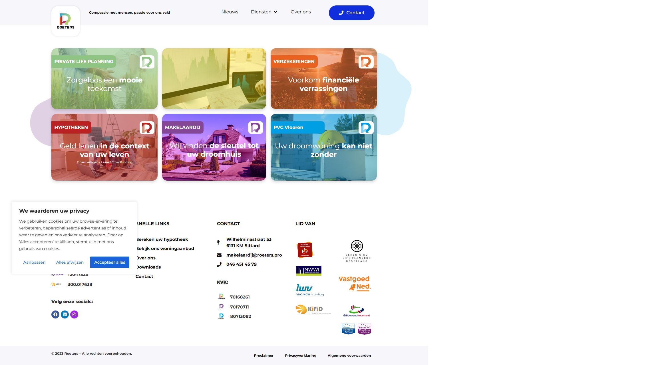 Screenshot of the website of www.roeters.pro