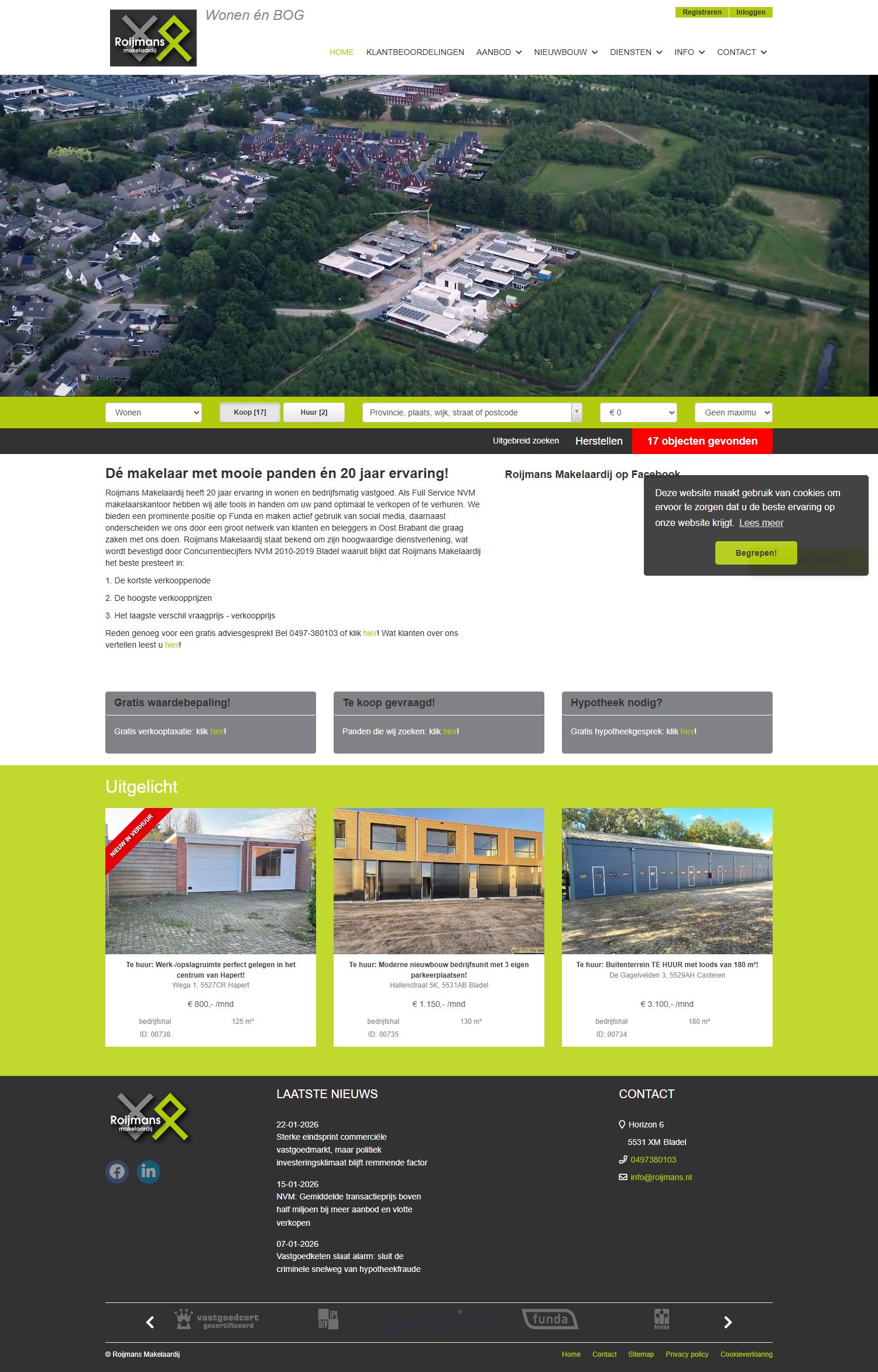 Screenshot der Website von www.roijmans.nl