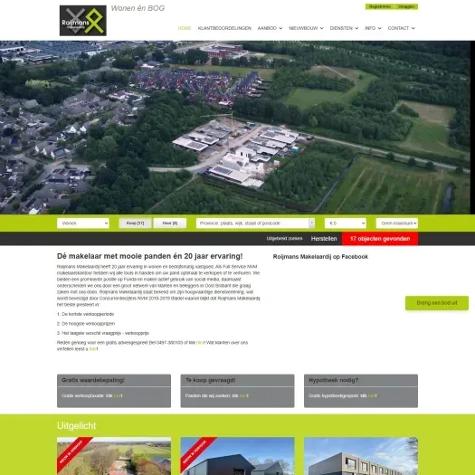 Screenshot van de website van www.roijmans.nl