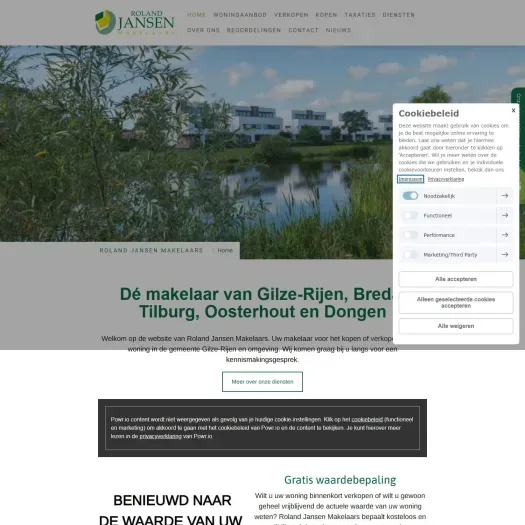 Screenshot of the website of www.rolandjansenmakelaars.nl