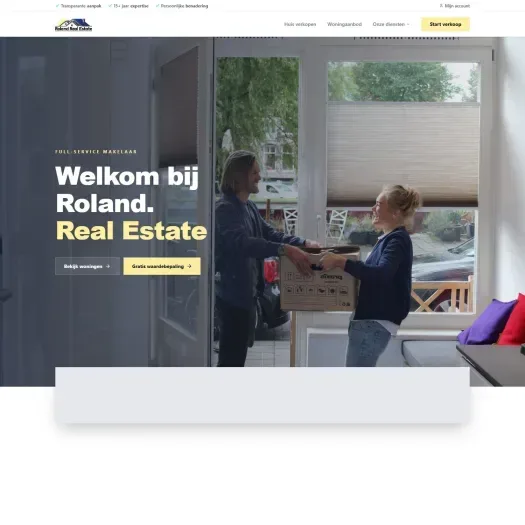 Screenshot van de website van www.rolandrealestate.nl