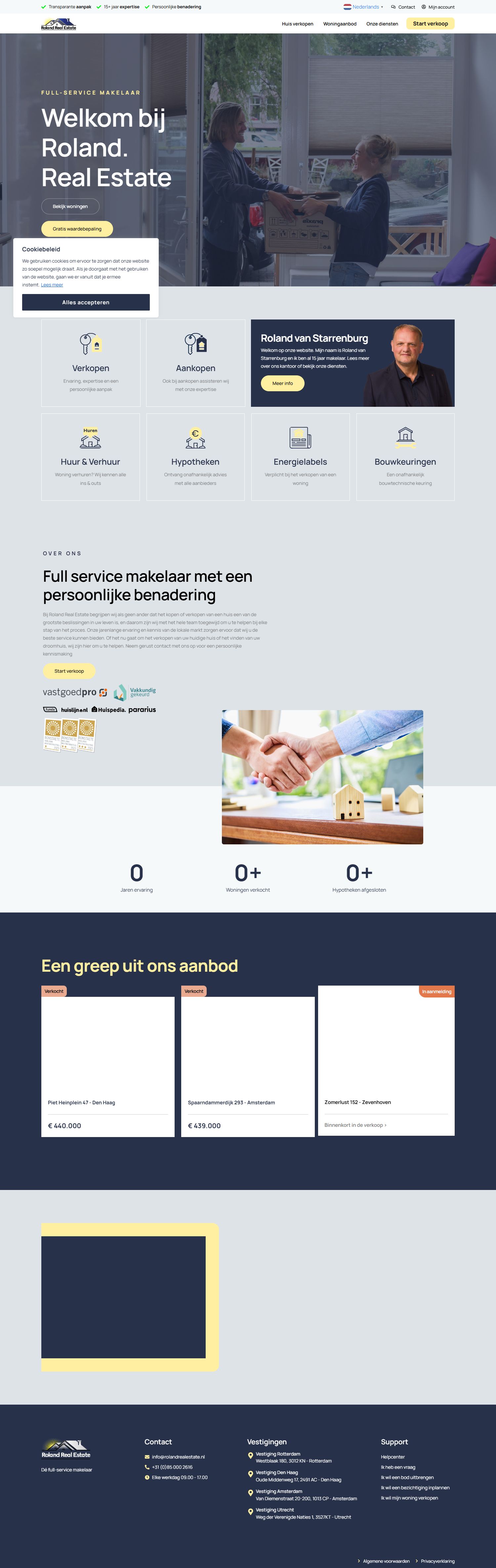 Screenshot of the website of www.rolandrealestate.nl