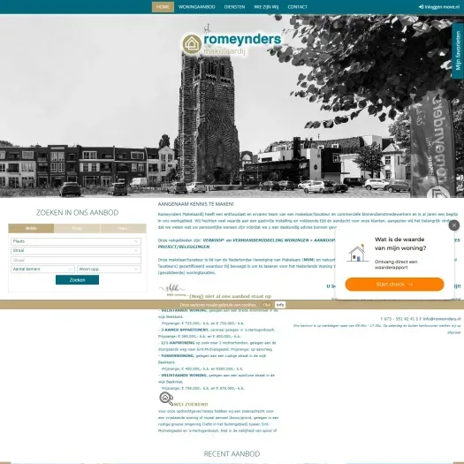Screenshot van de website van www.romeynders.nl