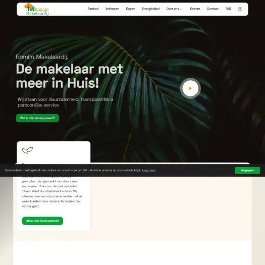 Screenshot of the website of www.romijnmakelaardij.nl
