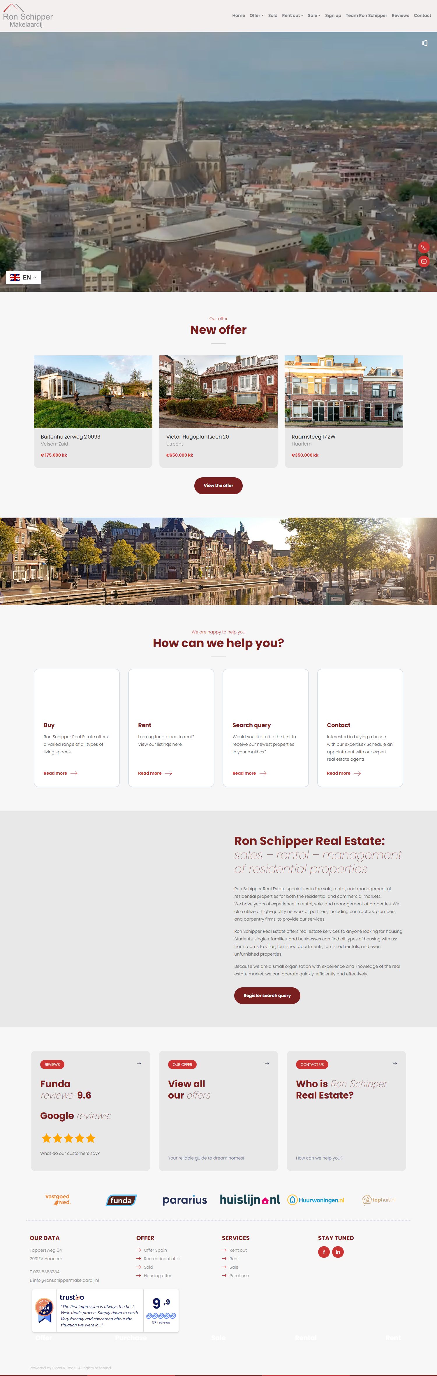 Screenshot der Website von www.ronschippermakelaardij.nl