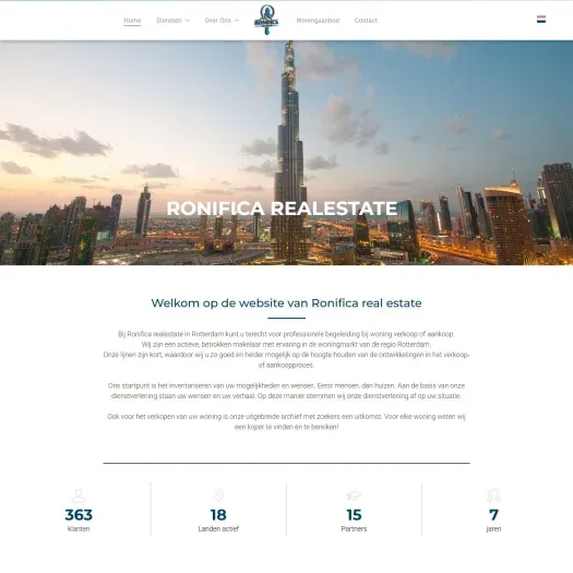 Screenshot der Website von www.ronifica-realestate.nl