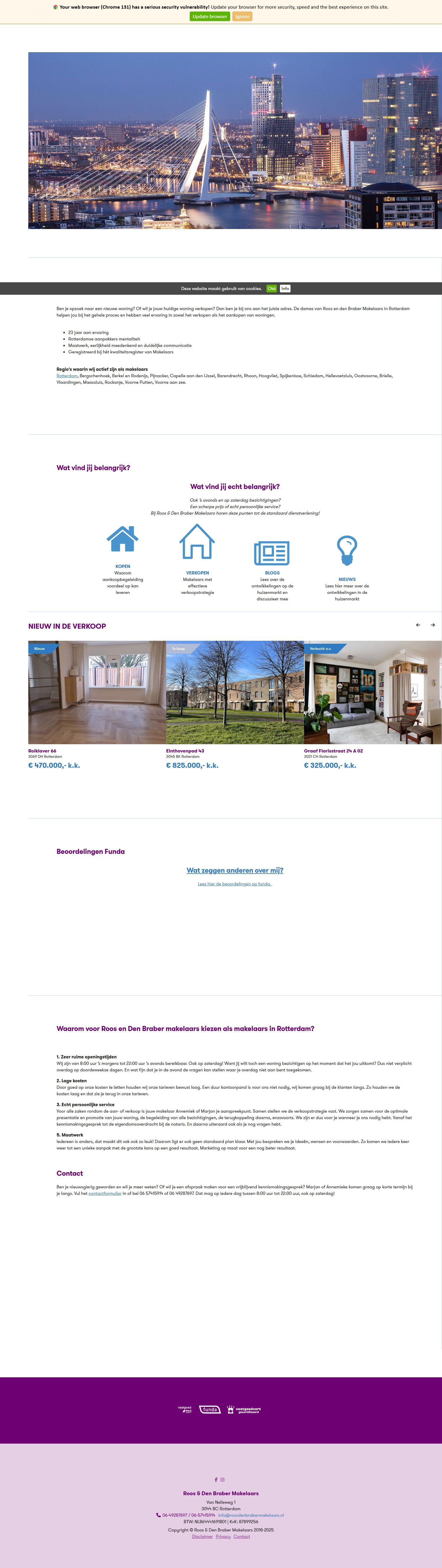 Screenshot van de website van www.roosdenbrabermakelaars.nl