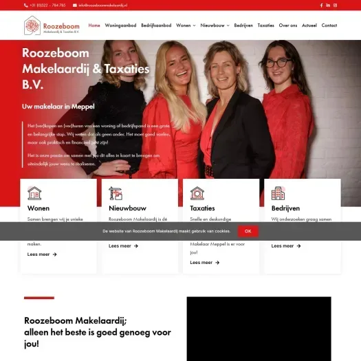 Screenshot van de website van www.roozeboommakelaardij.nl