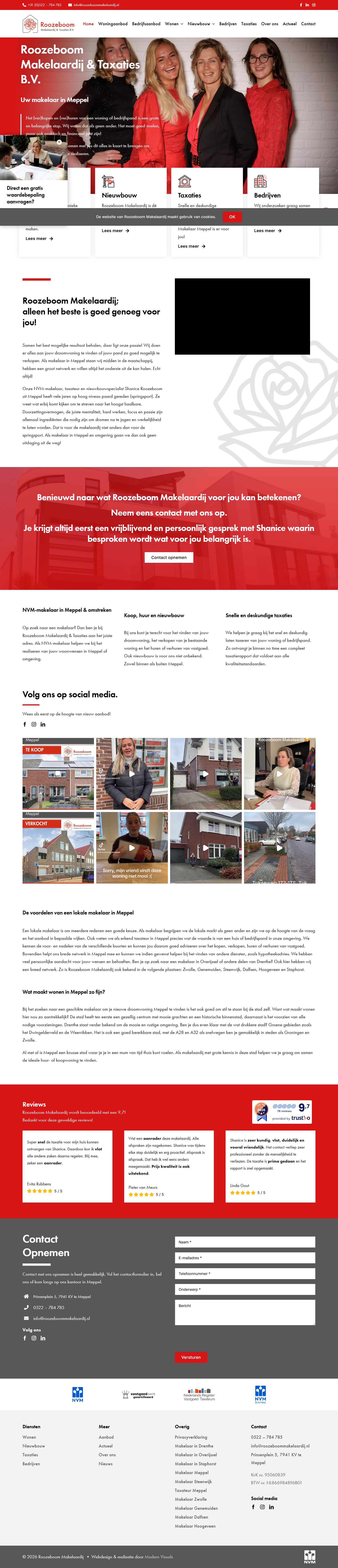 Screenshot der Website von www.roozeboommakelaardij.nl
