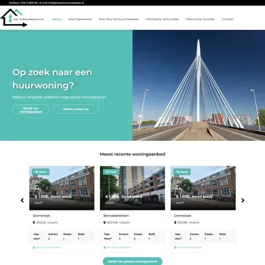 Screenshot der Website von www.rosverhuurmakelaar.nl