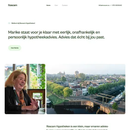 Screenshot der Website von www.roscamwonen.nl