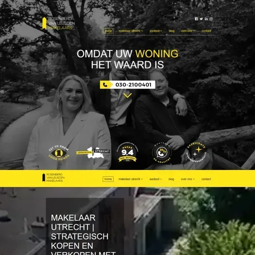 Screenshot van de website van www.rvlmakelaars.nl