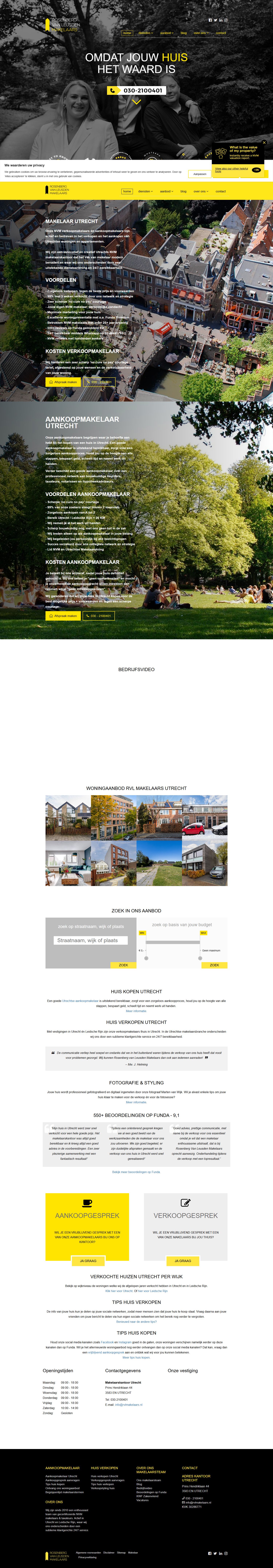 Screenshot of the website of www.rvlmakelaars.nl