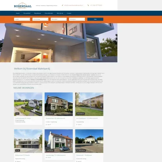 Screenshot van de website van www.rosendaalmakelaardij.nl