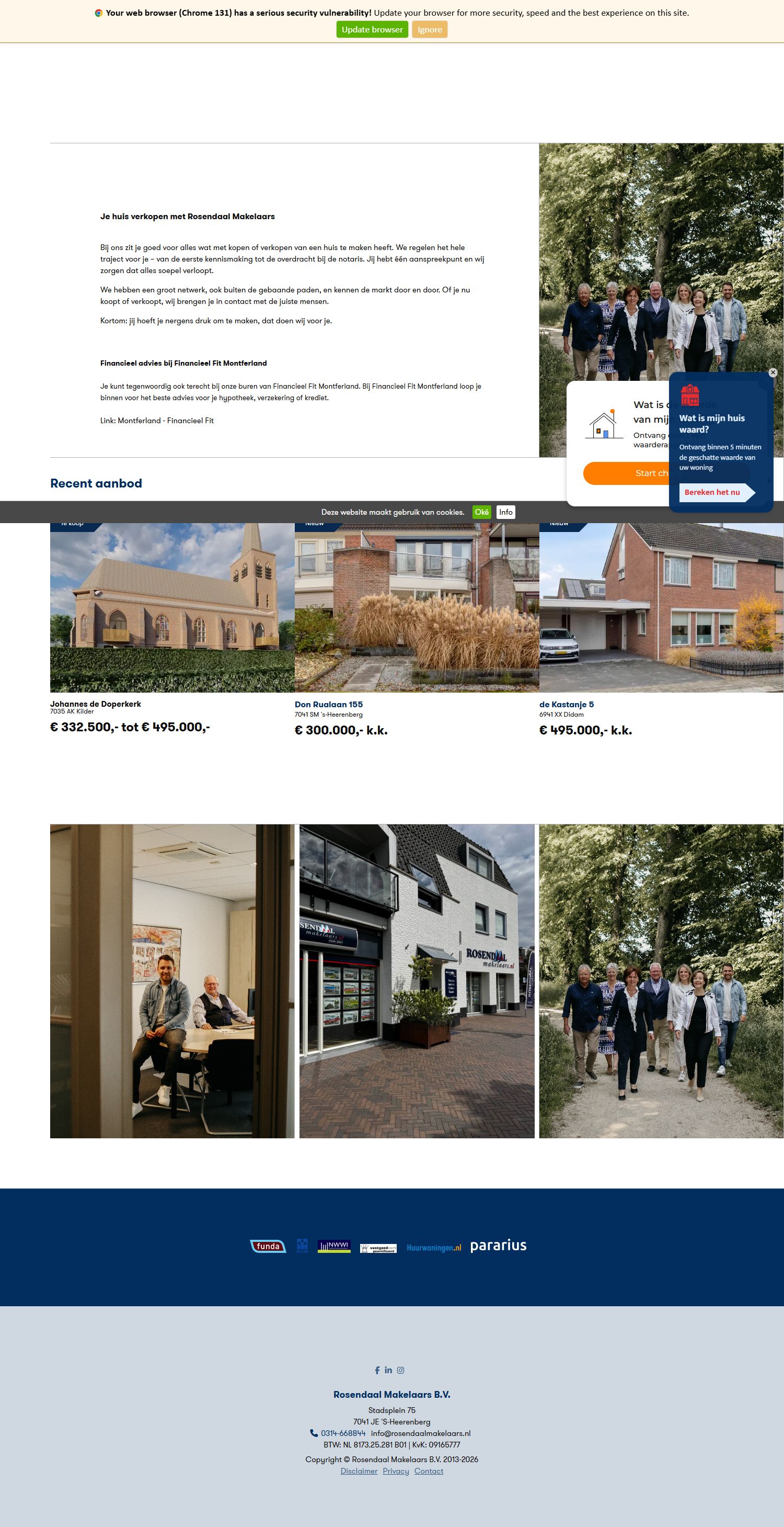 Screenshot der Website von www.rosendaalmakelaars.nl