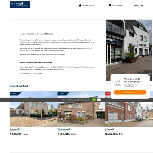 Screenshot of the website of www.rosendaalmakelaars.nl