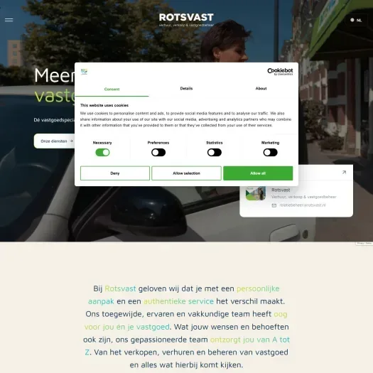 Screenshot van de website van www.rotsvast.nl