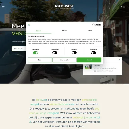 Screenshot der Website von www.rotsvast.nl