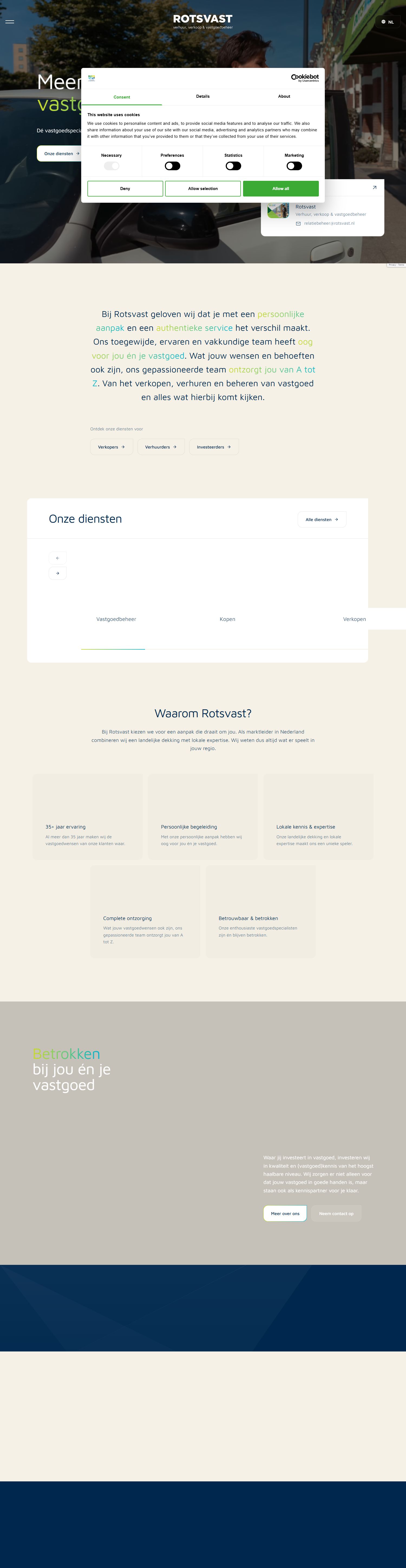 Screenshot der Website von www.rotsvast.nl