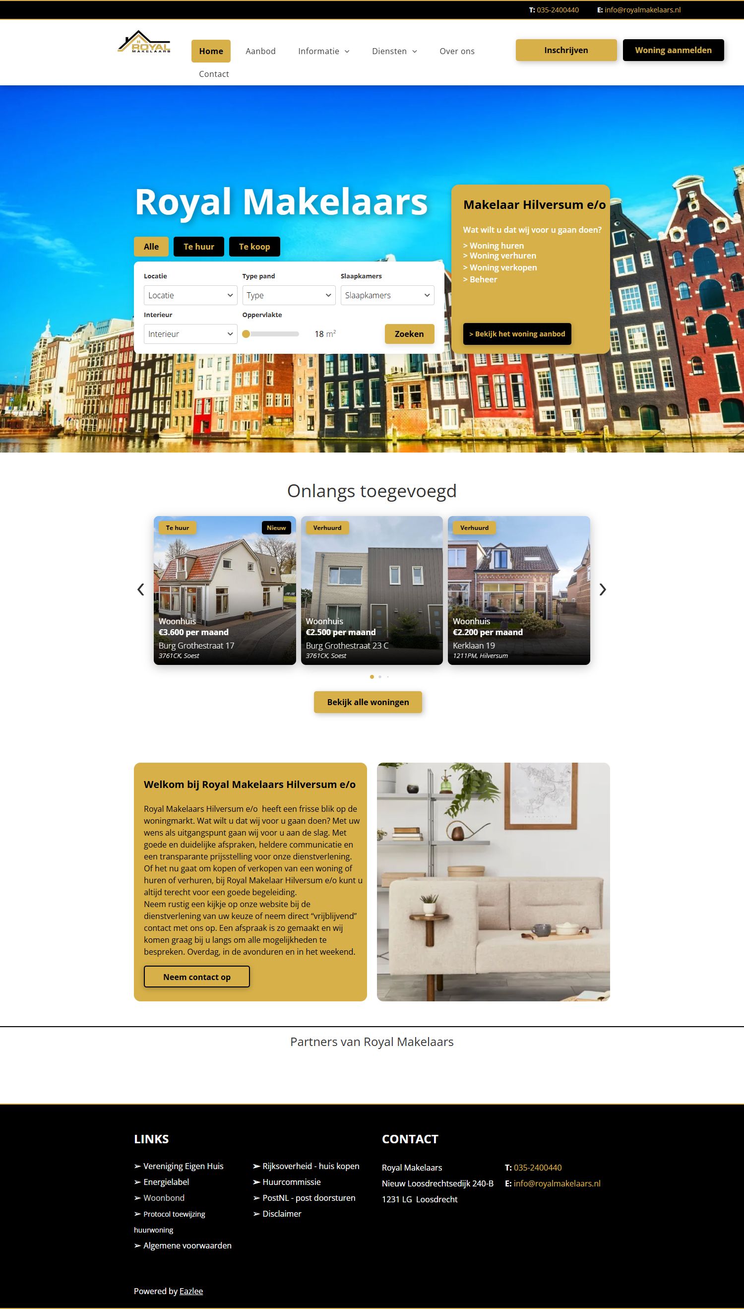 Screenshot der Website von www.royalmakelaars.nl