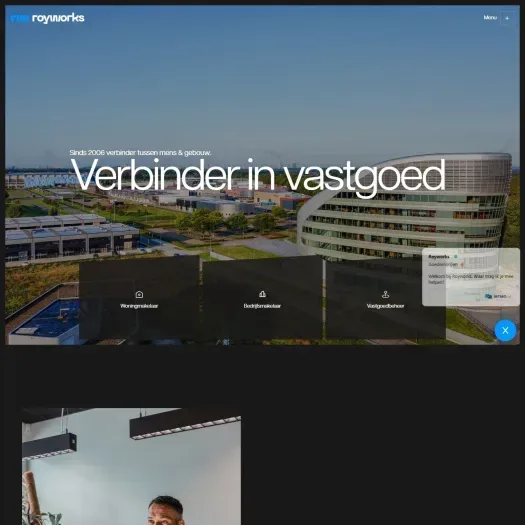 Screenshot van de website van www.royworks.nl