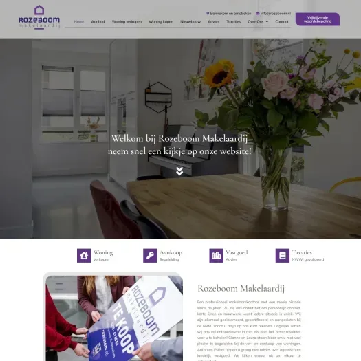 Screenshot of the website of www.rozeboom.nl