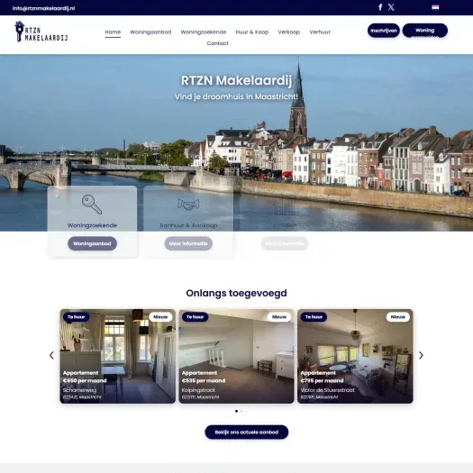 Screenshot of the website of www.rtznmakelaardij.nl