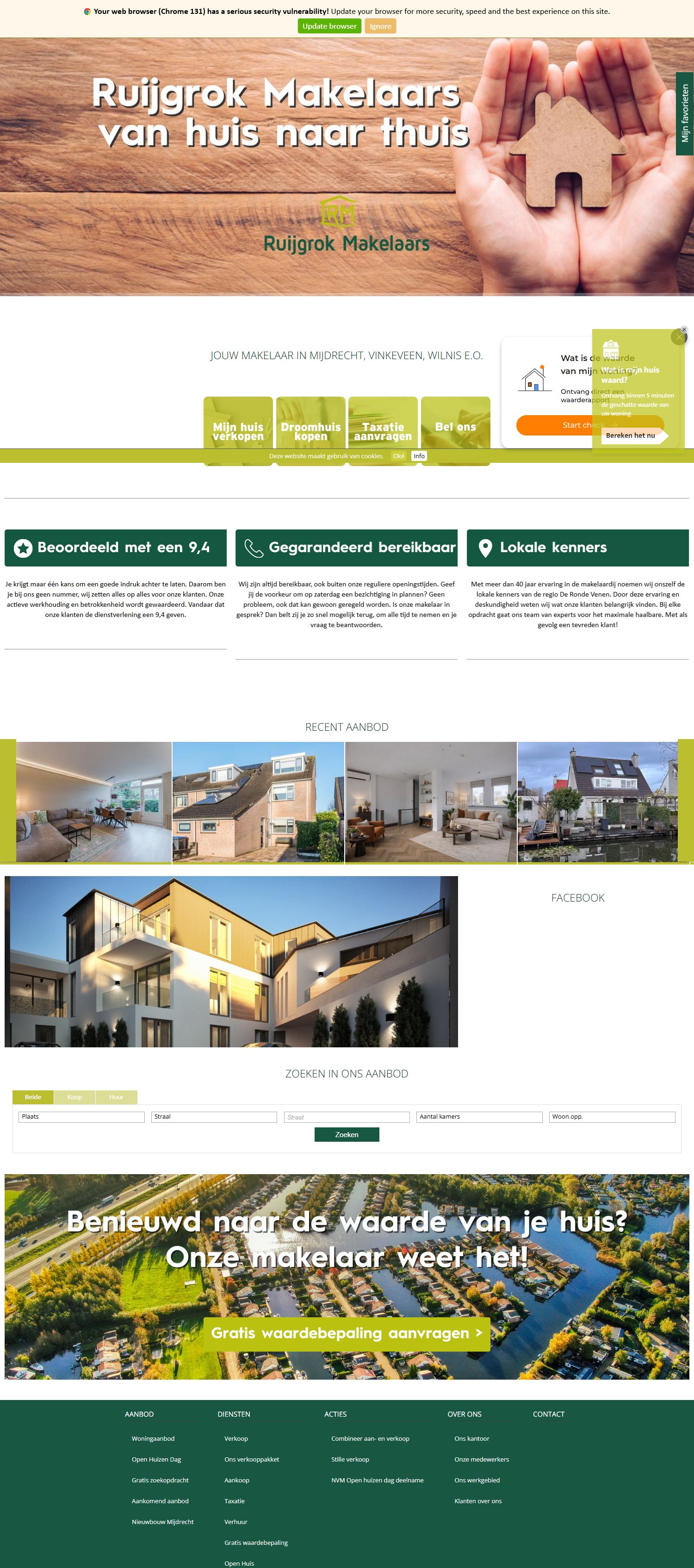 Screenshot van de website van www.ruijgrok.nl