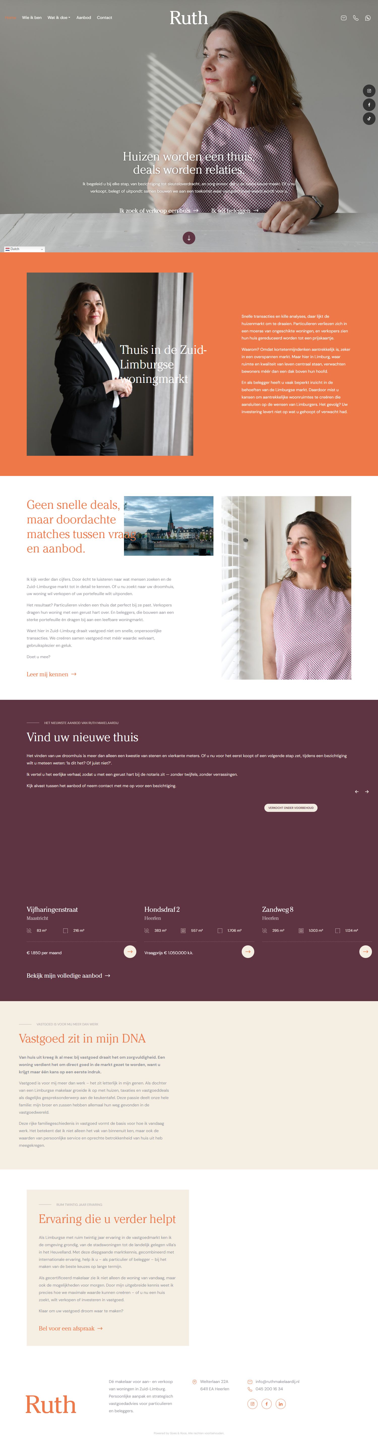 Screenshot der Website von www.ruthmakelaardij.nl
