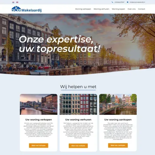 Screenshot der Website von senpmakelaardij.nl
