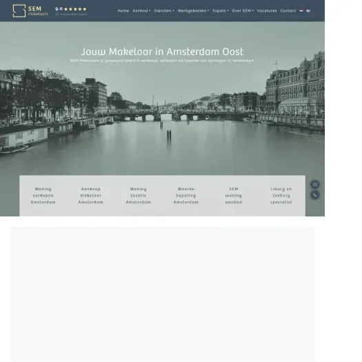 Capture d'écran du site web de semmakelaars.nl