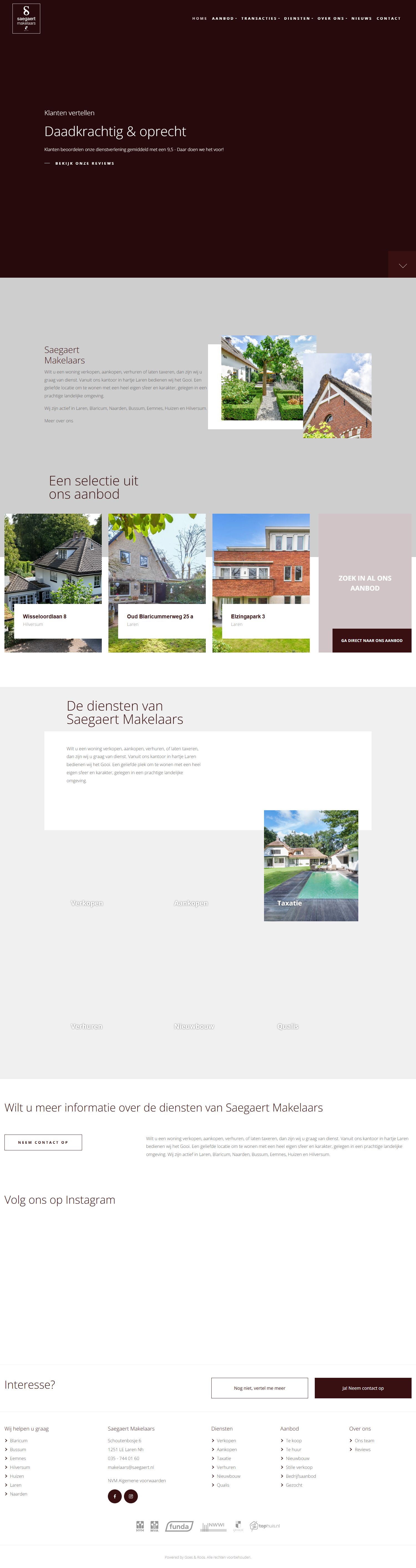 Screenshot der Website von www.saegaert.nl