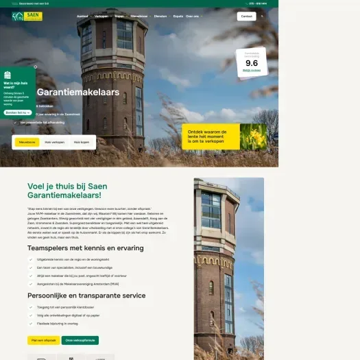 Screenshot van de website van www.saen.nl