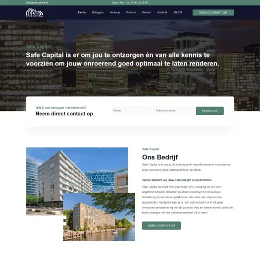 Screenshot of the website of safecapital.nl