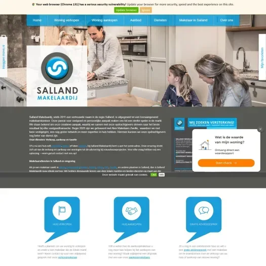 Screenshot van de website van www.sallandmakelaardij.com
